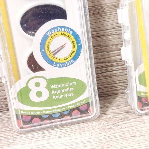 Royal Langnickel Watercolor Set 8 Washable Semi-Moist Water Color W/Brush Kit - Picture 4 of 6